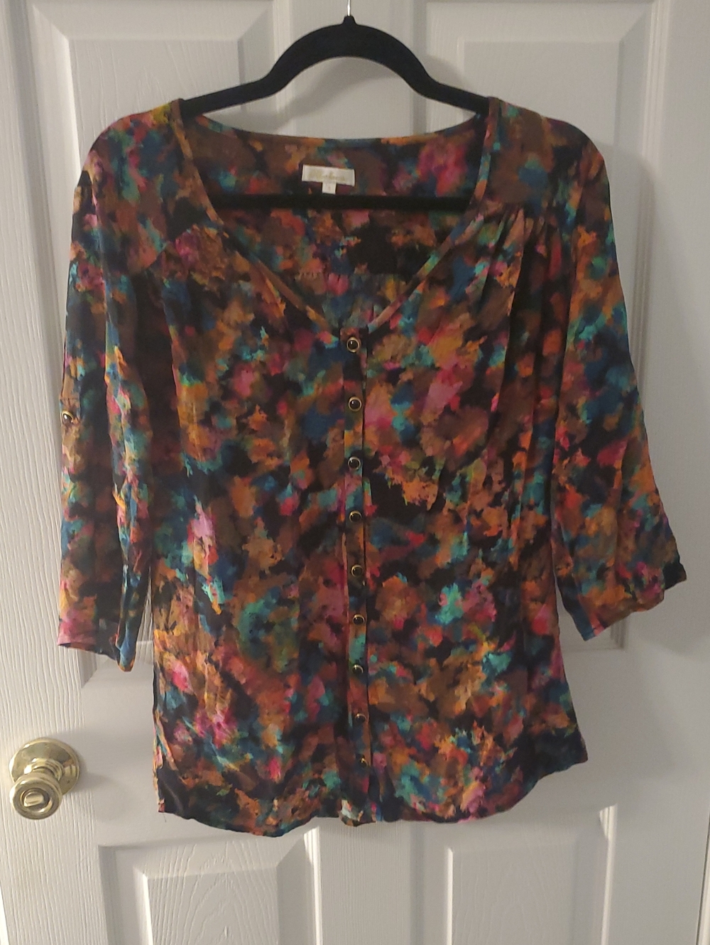 Shoshanna Multicolor Abstract Button-Down Blouse
